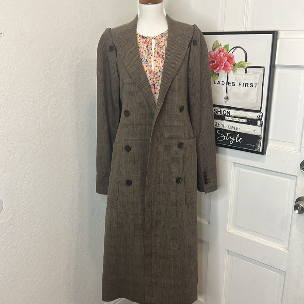 Rokh Checked Double Breasted Covertible Coat Size… - image 2